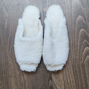 Square-toe Shearling Slipers